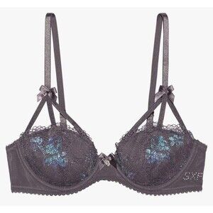 Savage X fenty bra size 38B living in the clouds iridescent caged demi bra nwot